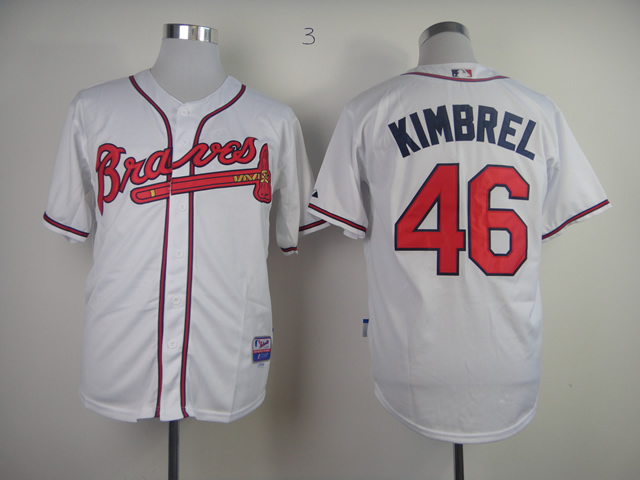 Men Atlanta Braves 46 Kimbrel White MLB Jerseys